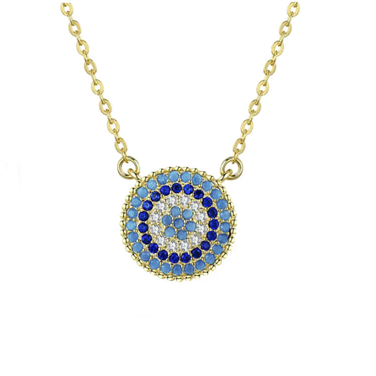 Round Evil Eye Pendant Necklace